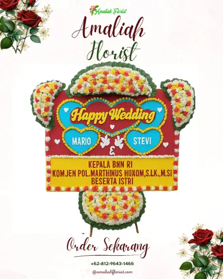 Papan Bunga Pernikahan Menang